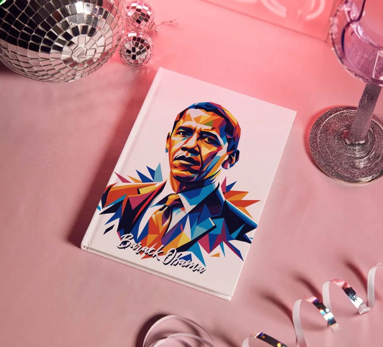 Barack Obama WPAP Pop Art notebook by vectorartnesia