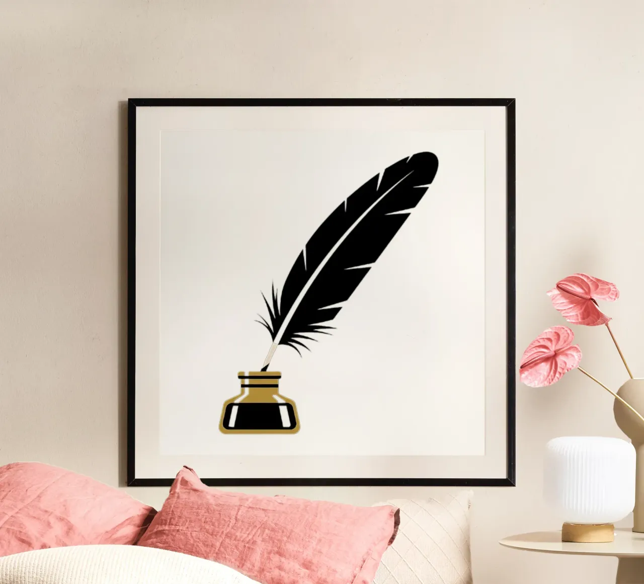 Piuma e calamaio poster da FlatPrint Studio