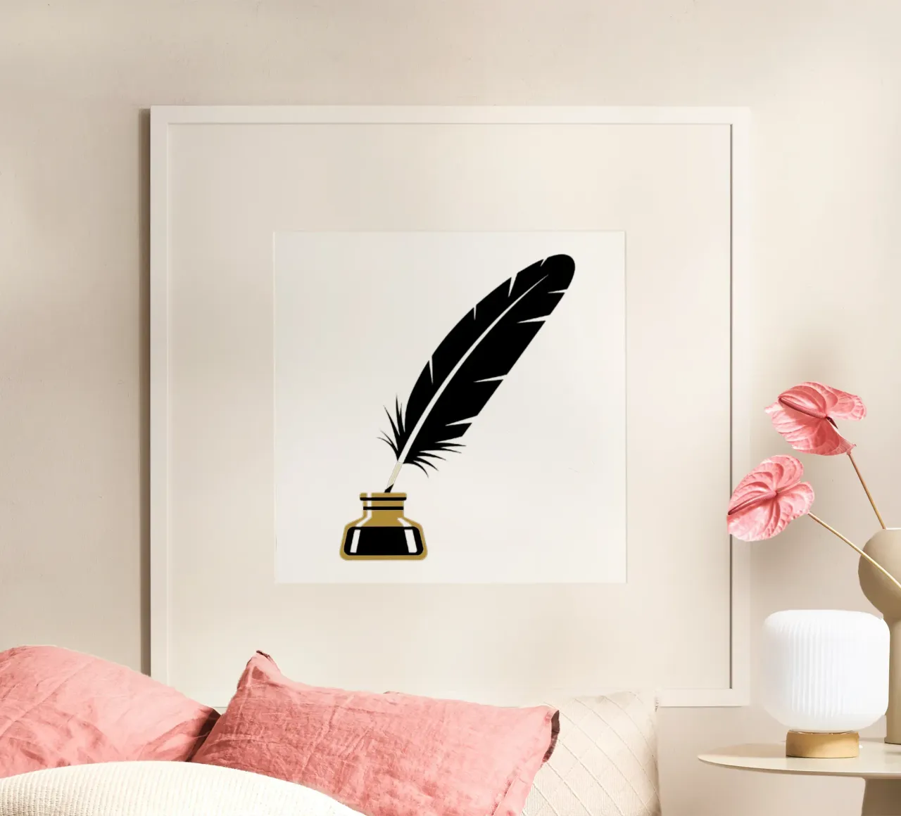 Piuma e calamaio poster da FlatPrint Studio