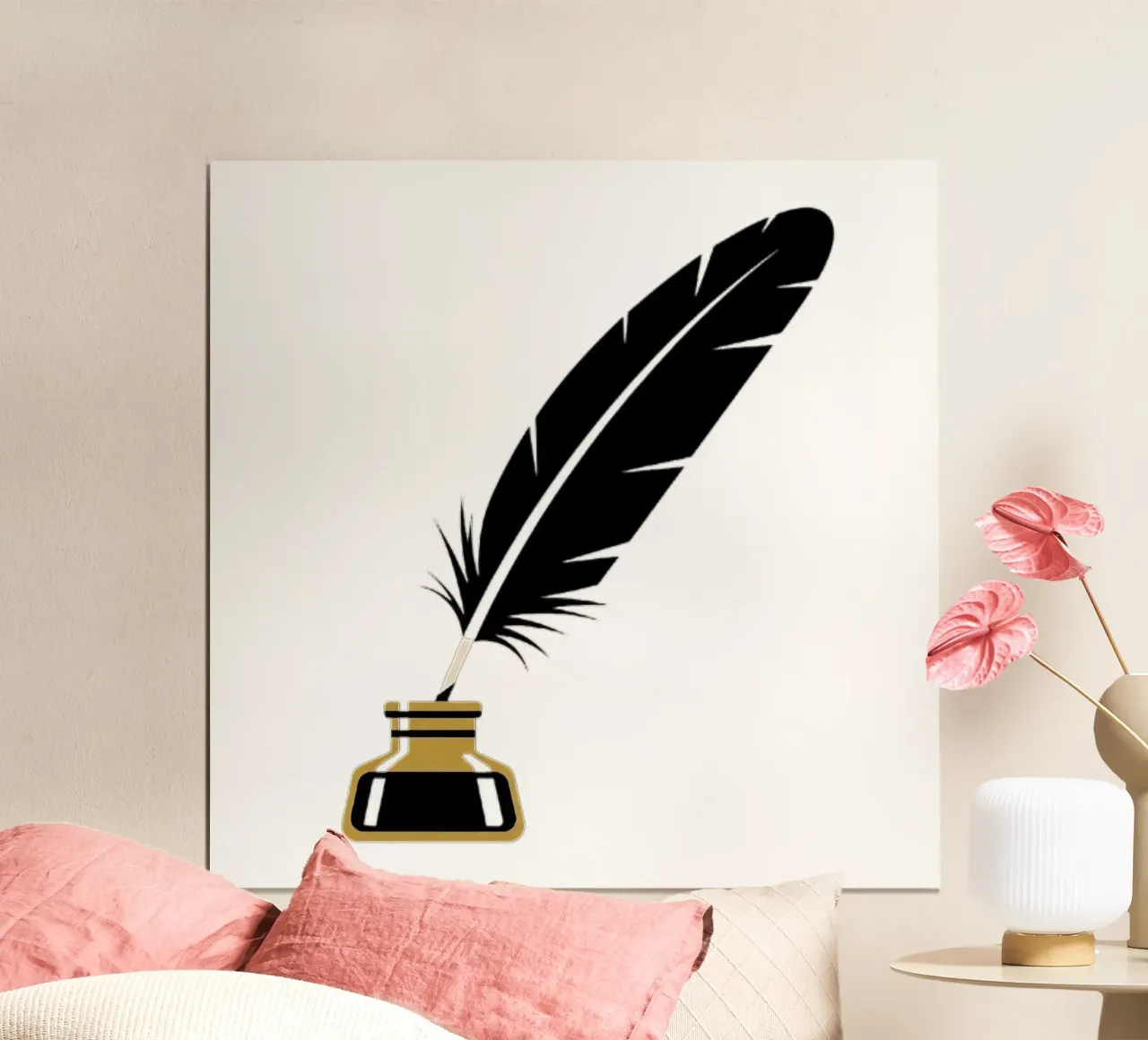 Piuma e calamaio poster da FlatPrint Studio