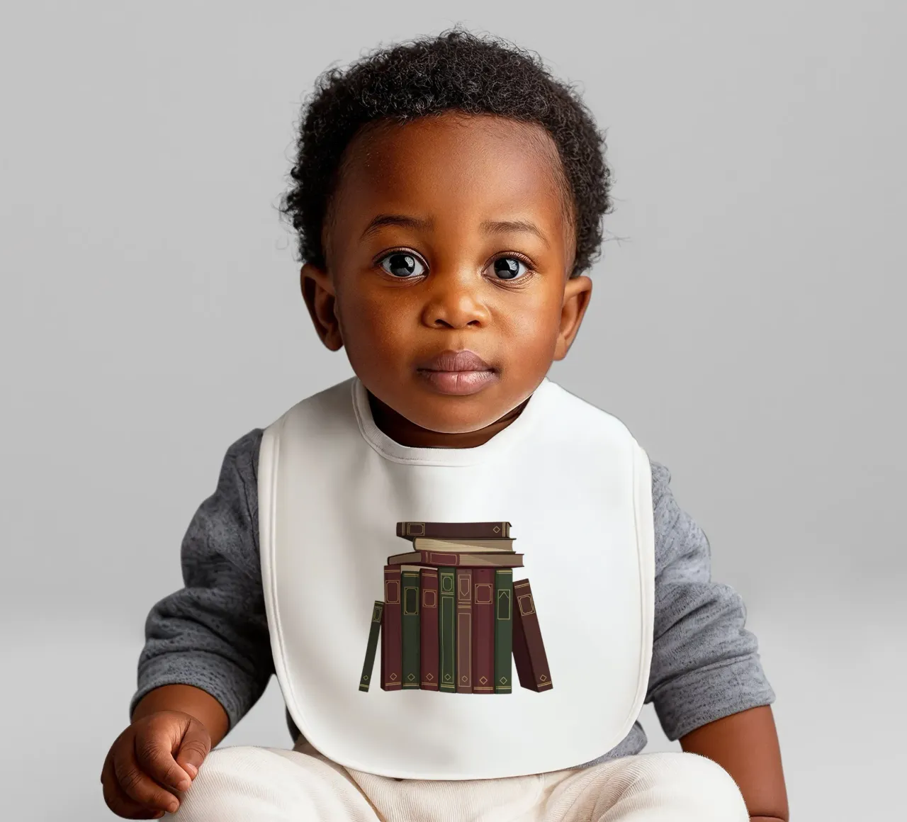 Pila di libri rilegati in pelle bavaglino da FlatPrint Studio