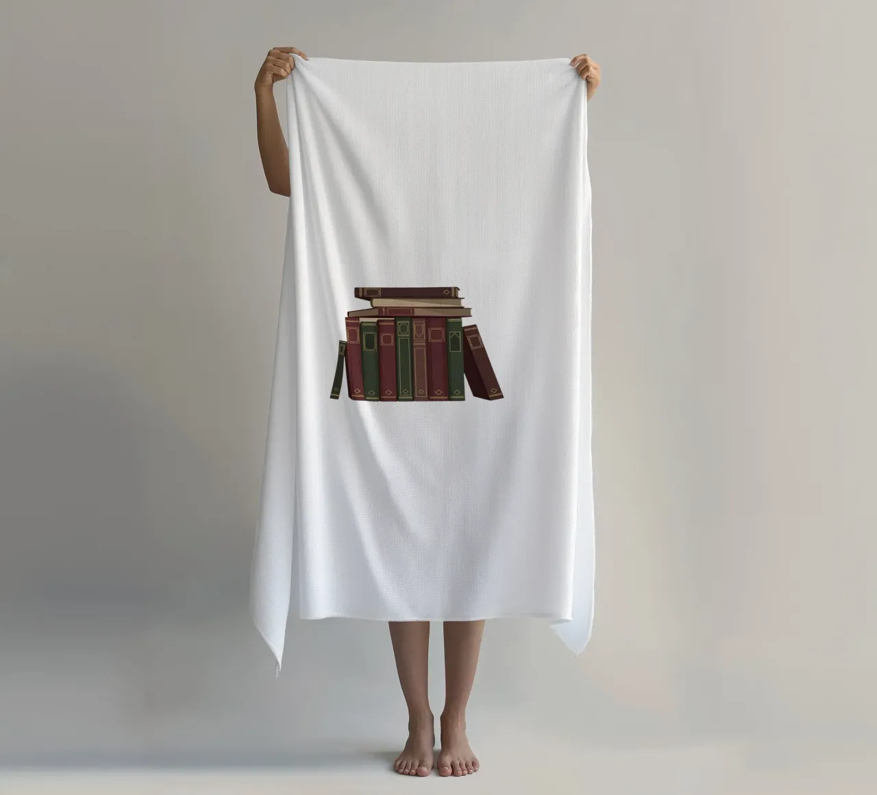 Pila di libri rilegati in pelle telo mare da FlatPrint Studio