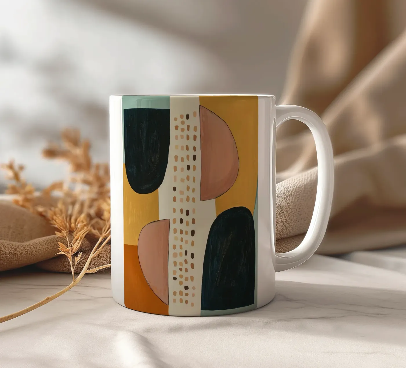 Abstract Shape Study ceramic mug by Nadjaa
