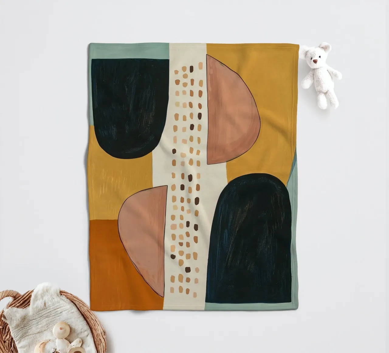 Abstract Shape Study fleece blanket by Nadjaa