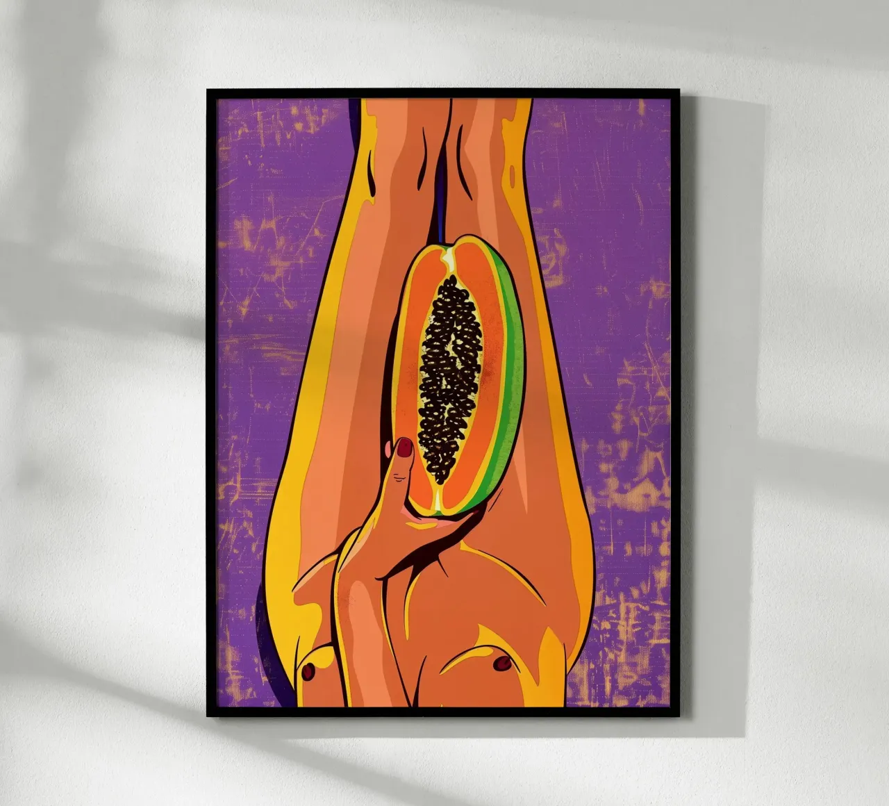 Gambe di donna con papaya carta hahnemühle da Autofocus