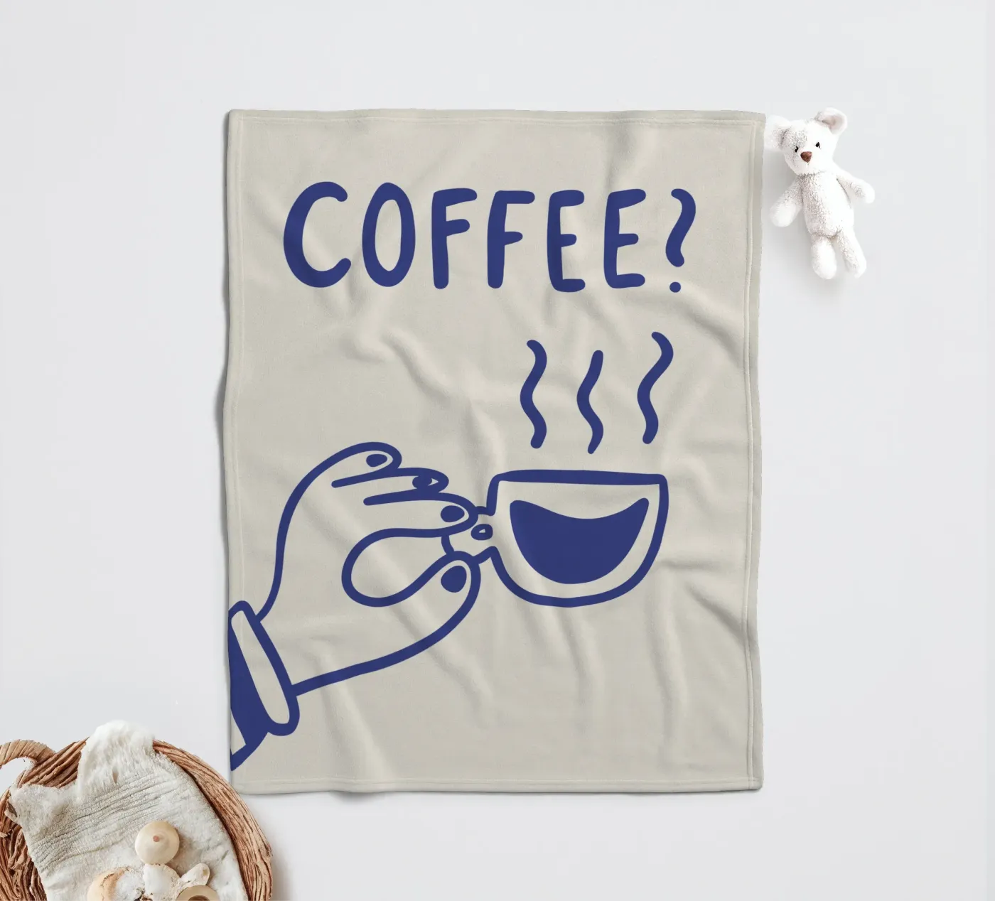 Coffee? fleecedeken van we line studio - art