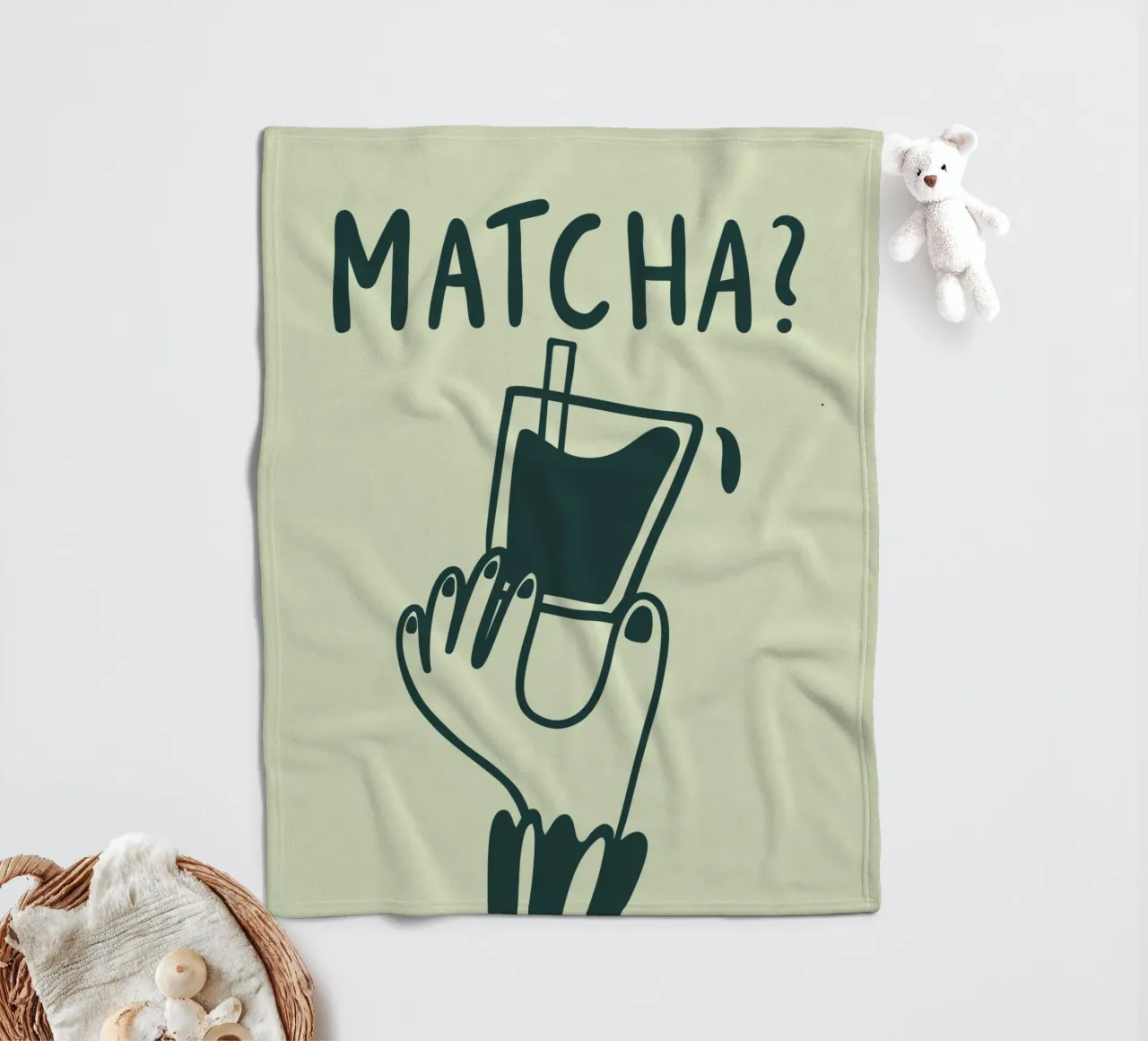 Matcha? fleecedeken van we line studio - art
