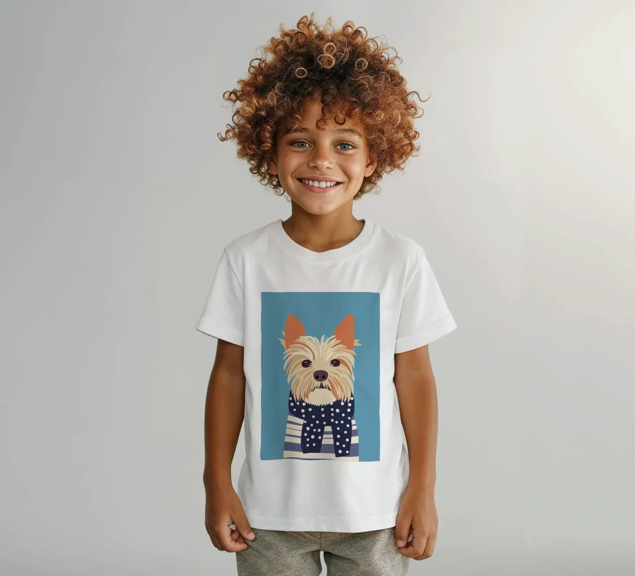 Dog with scarf t-shirt bambini da Little Art Lab
