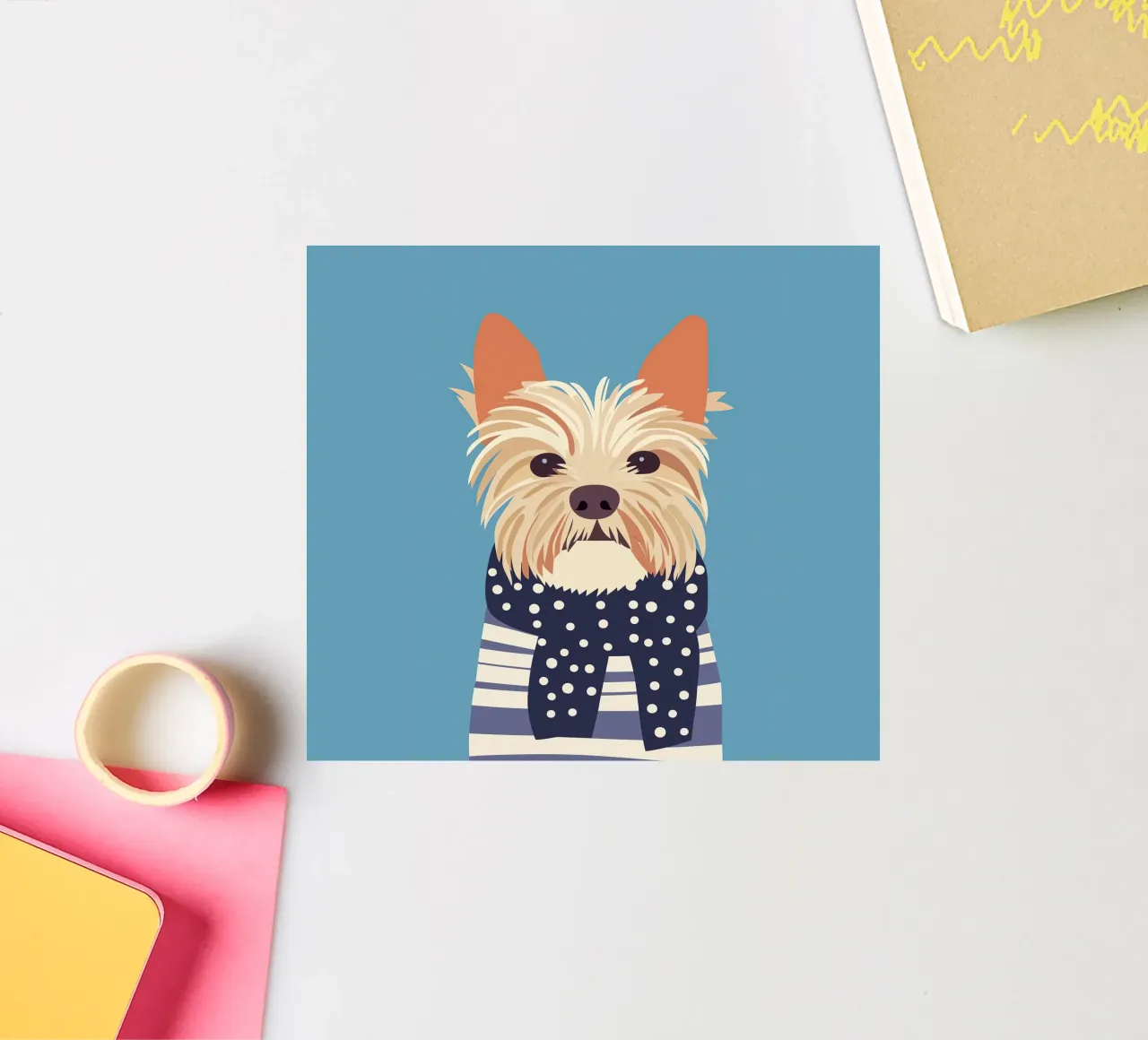 Cane con sciarpa adesivo da Little Art Lab