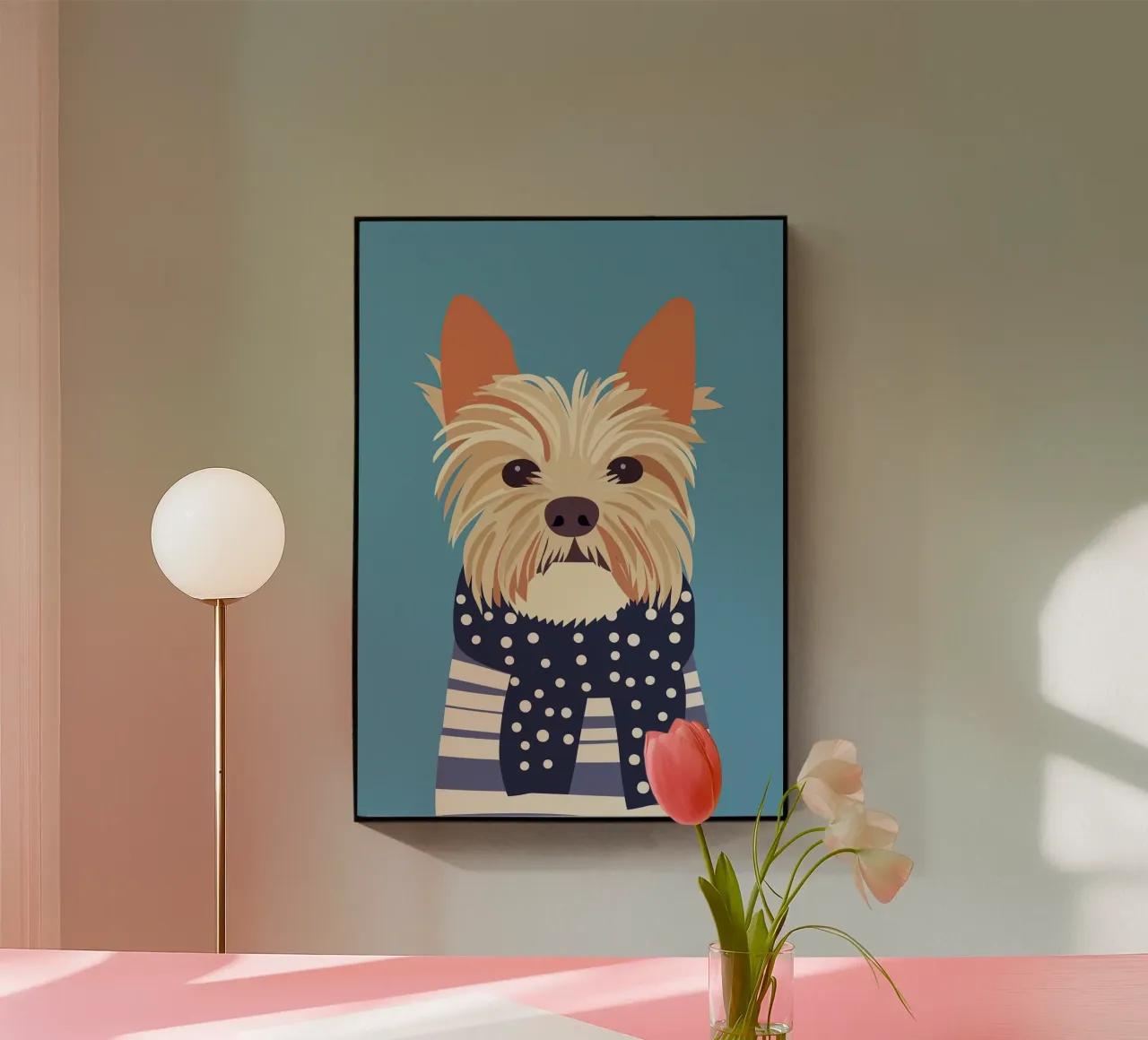 Dog with scarf acryl van Little Art Lab