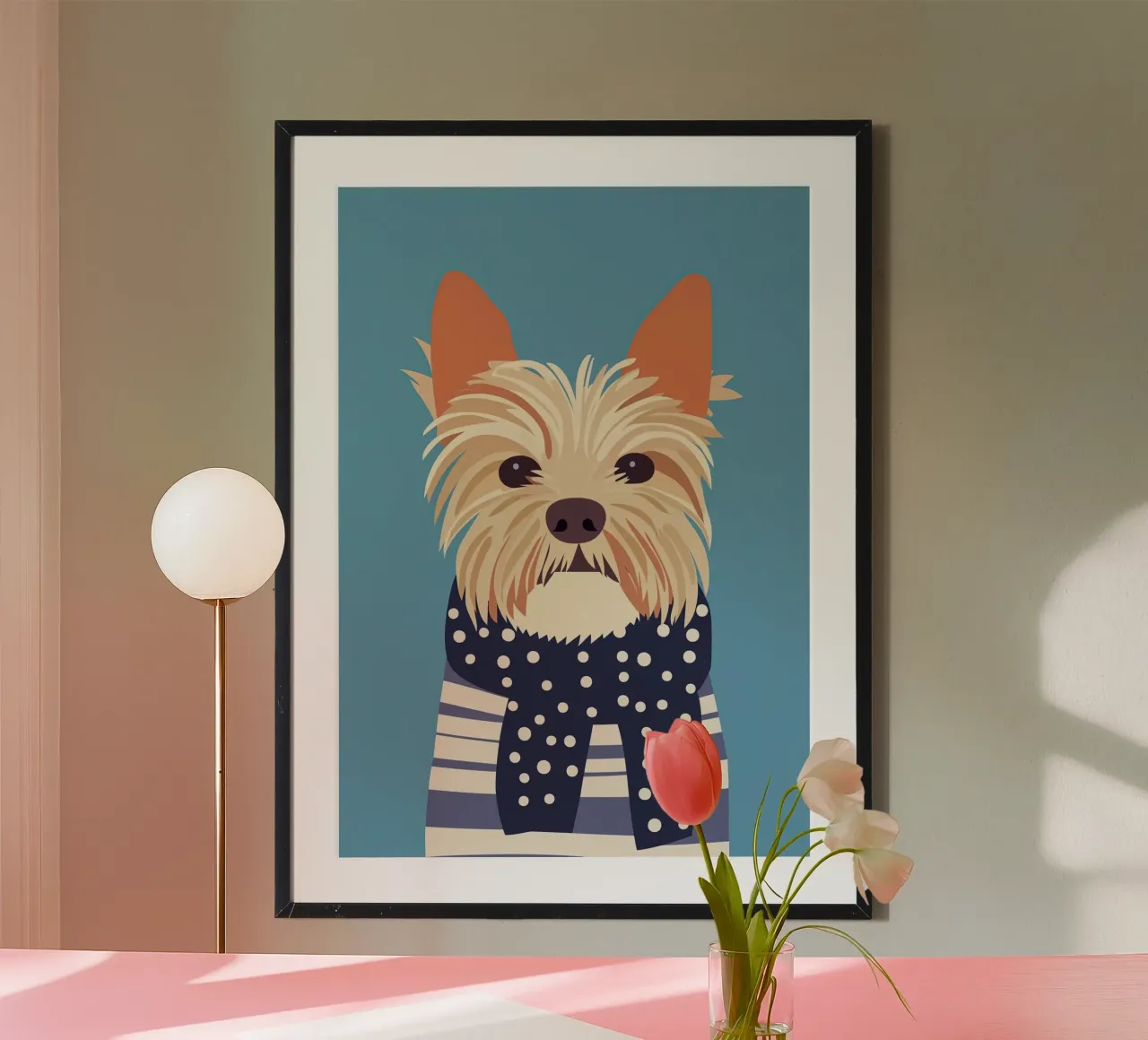 Cane con sciarpa poster da Little Art Lab