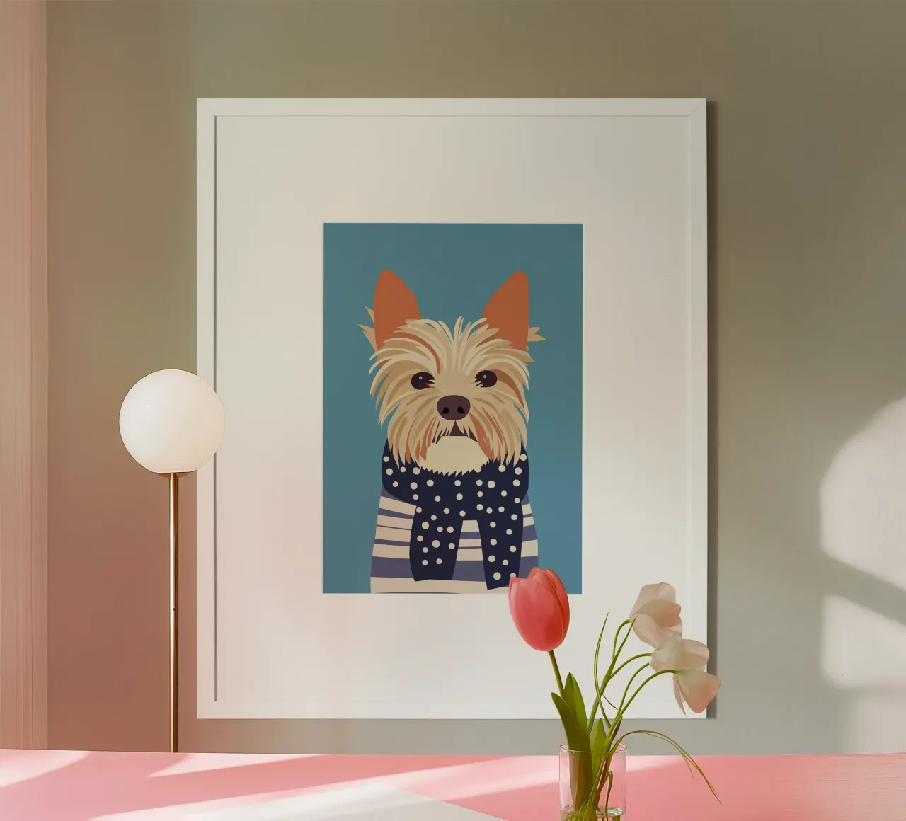 Cane con sciarpa poster da Little Art Lab