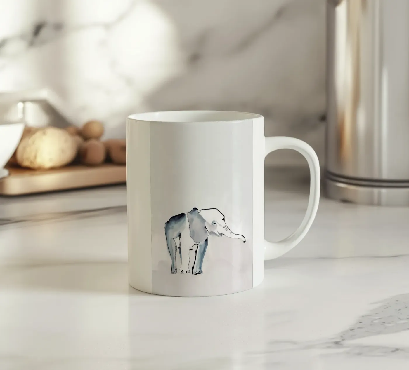 Elephant ceramic mug by Petit Boom Prints