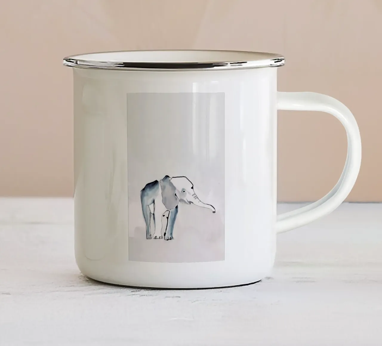 Elefante tazza in smalto da Petit Boom Prints