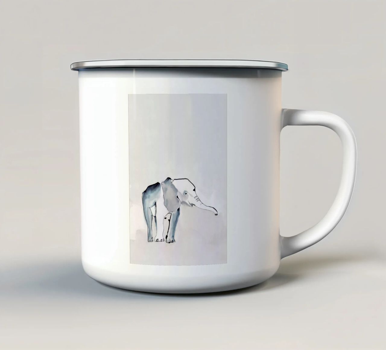 Elefante tazza in smalto da Petit Boom Prints