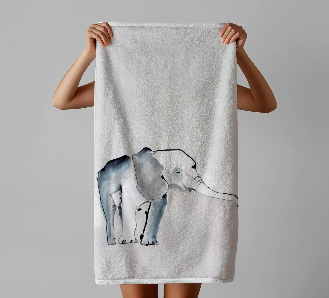 Elephant towel by Petit Boom Prints