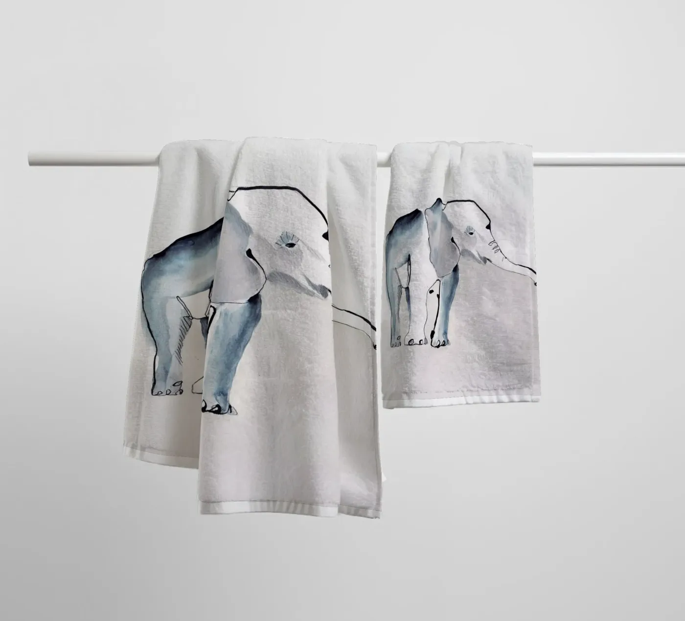 Elephant towel by Petit Boom Prints