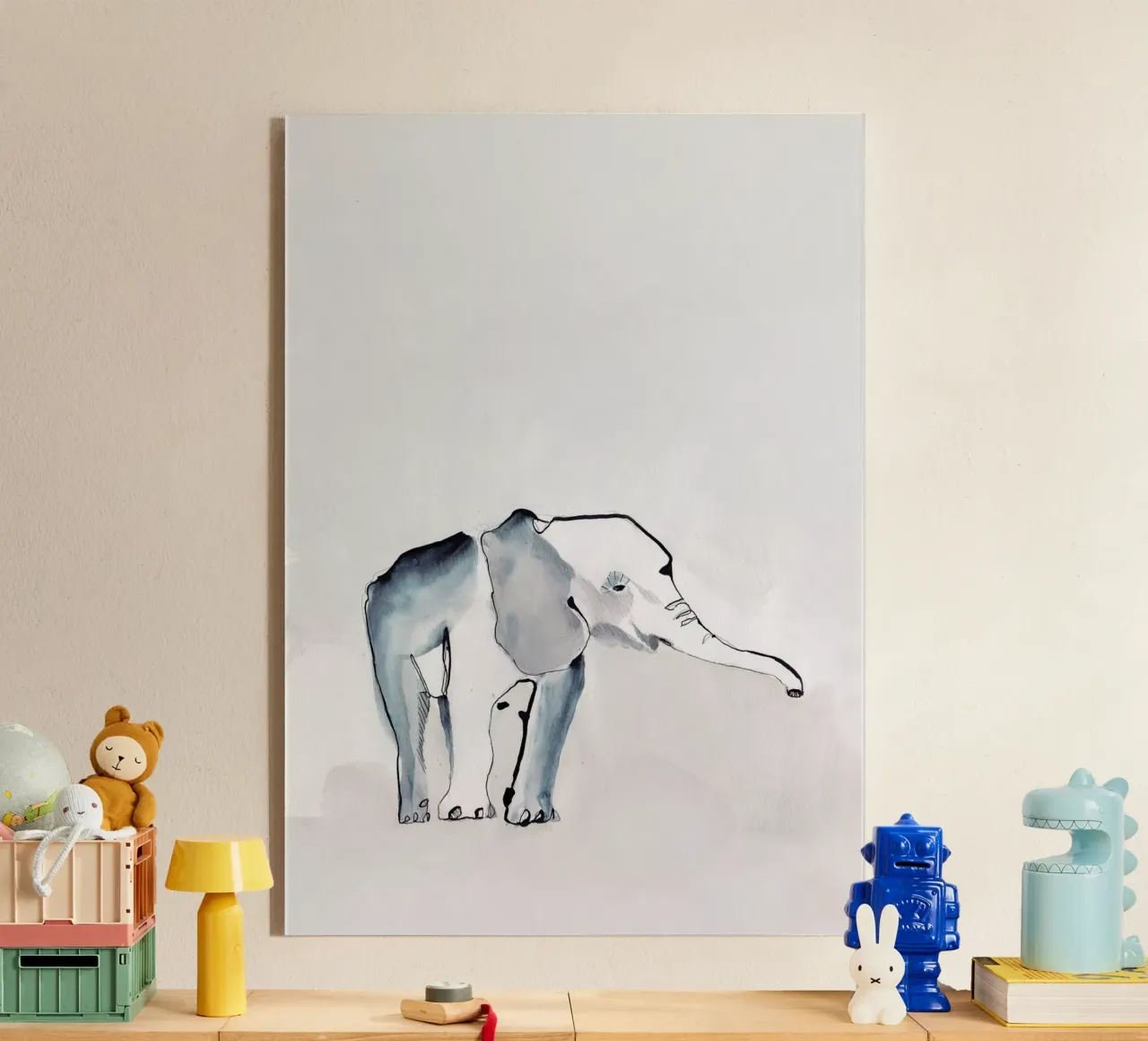 Elefante plexiglass da Petit Boom Prints