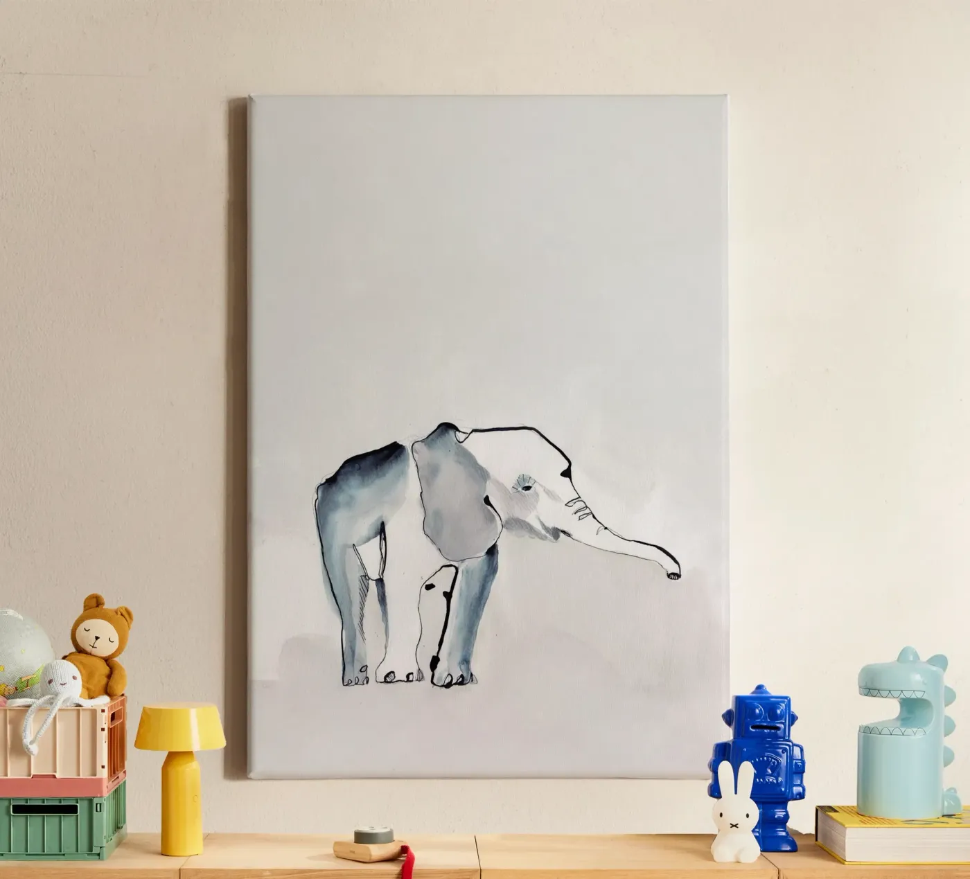 Elephant canvas by Petit Boom Prints
