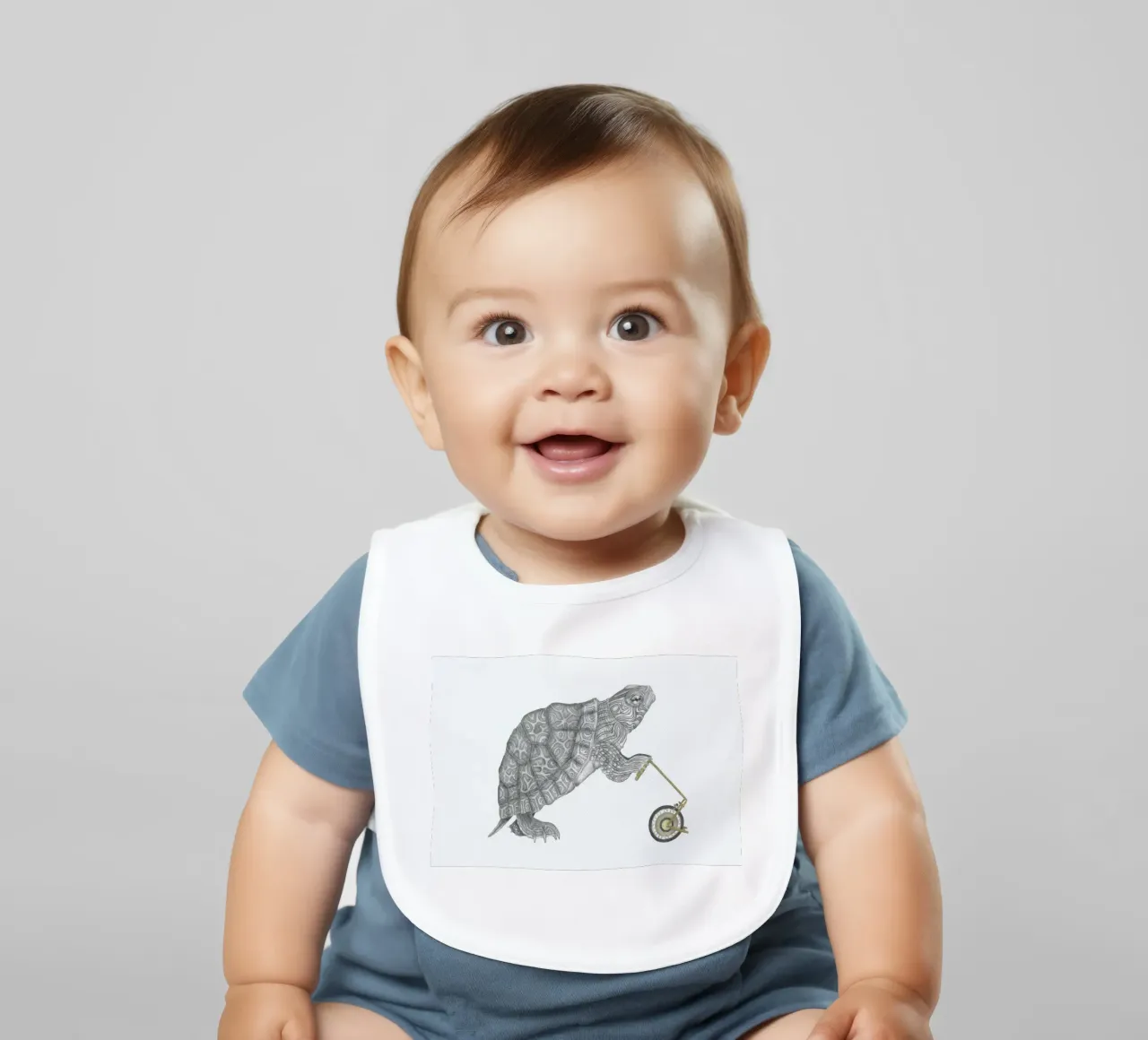 Muldoon Parker Common Map Turtle baby bib by Le Canot Rouge