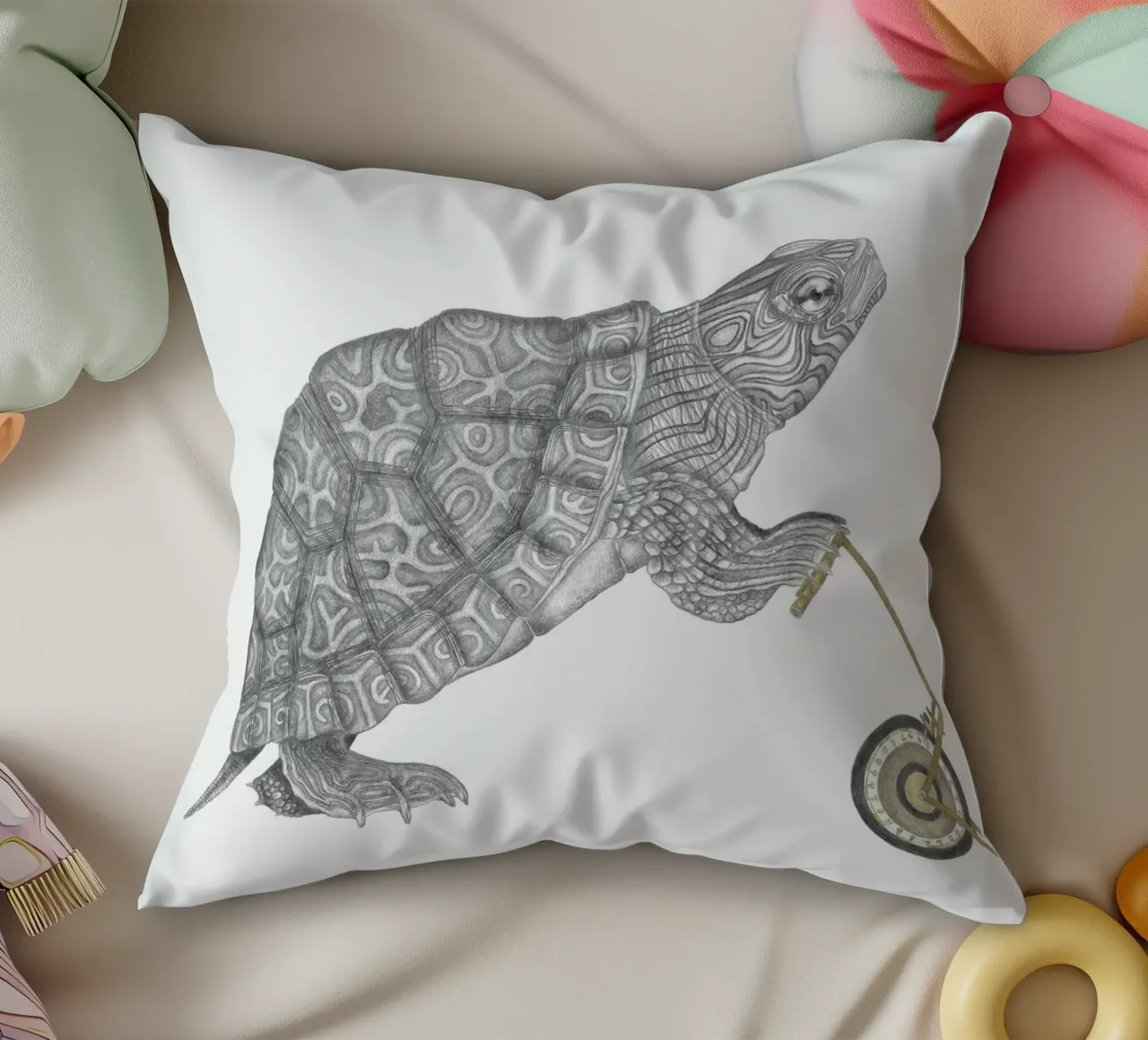 Muldoon Parker Common Map Turtle cuscino da Le Canot Rouge