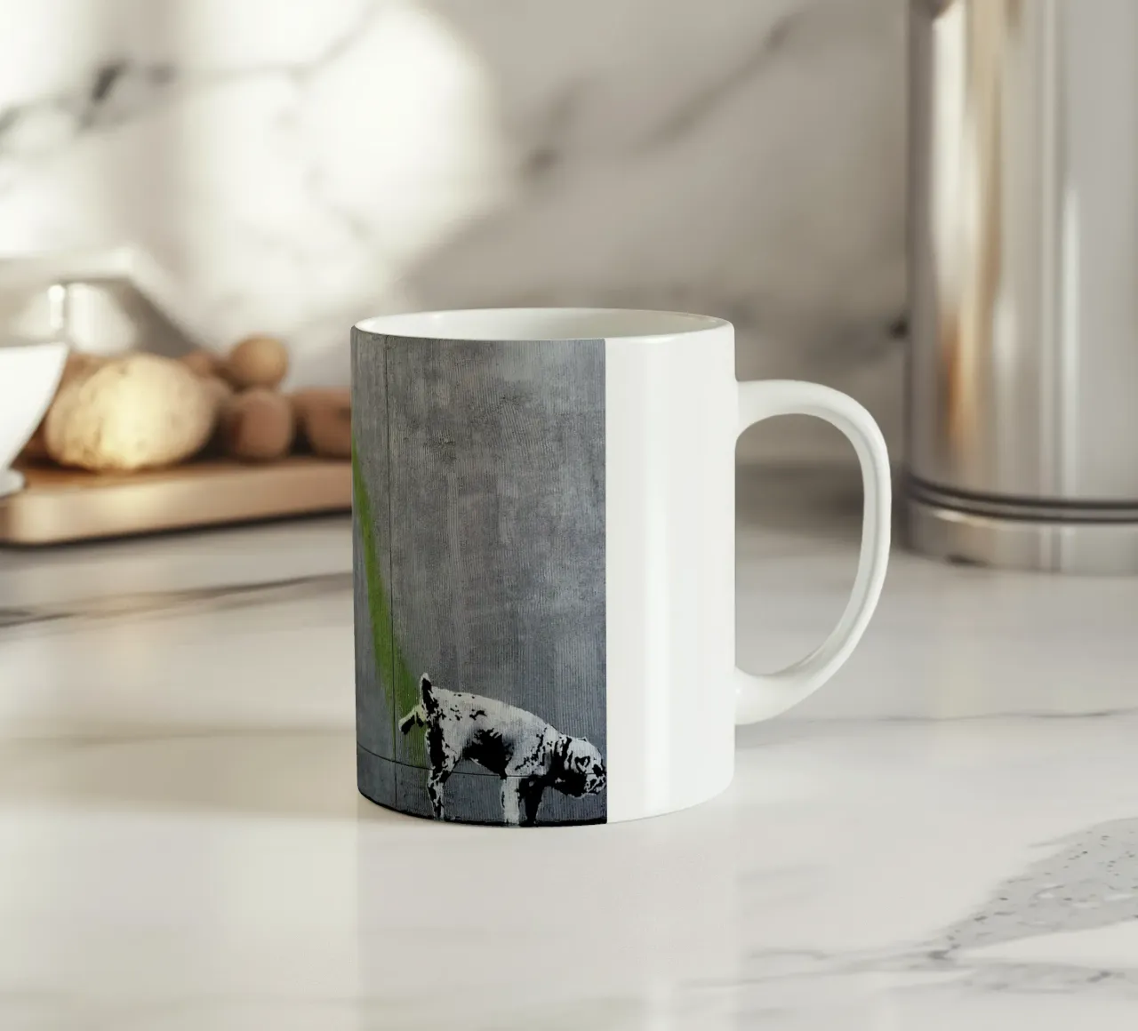 Pissing Dog tazza in ceramica da anderm