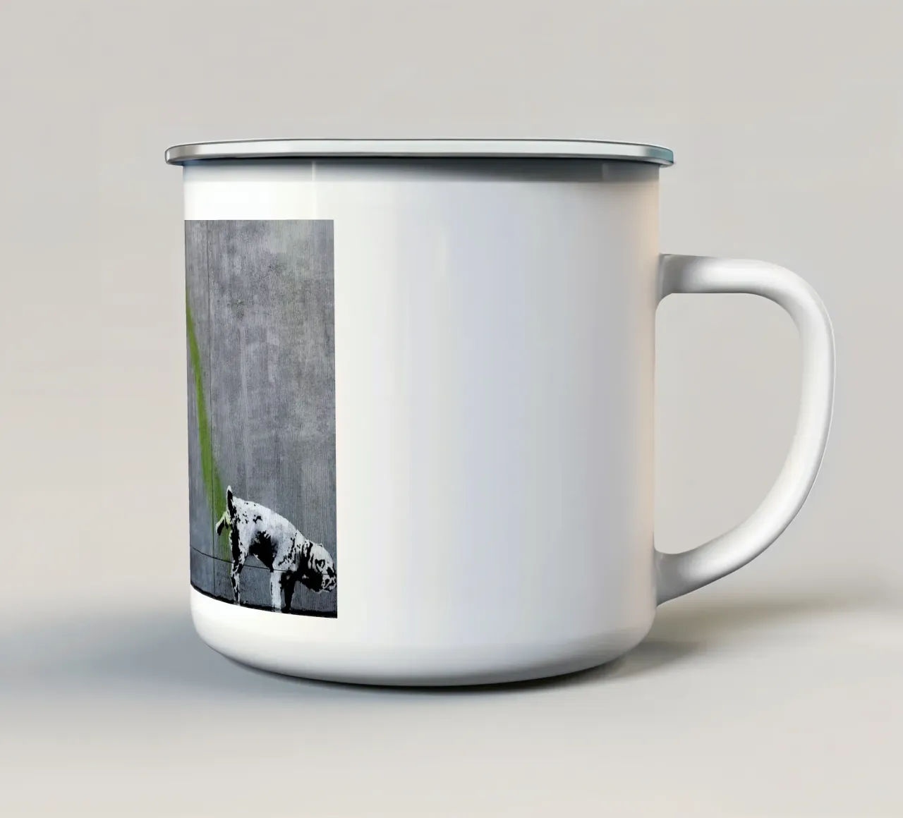 Pissing Dog tazza in smalto da anderm