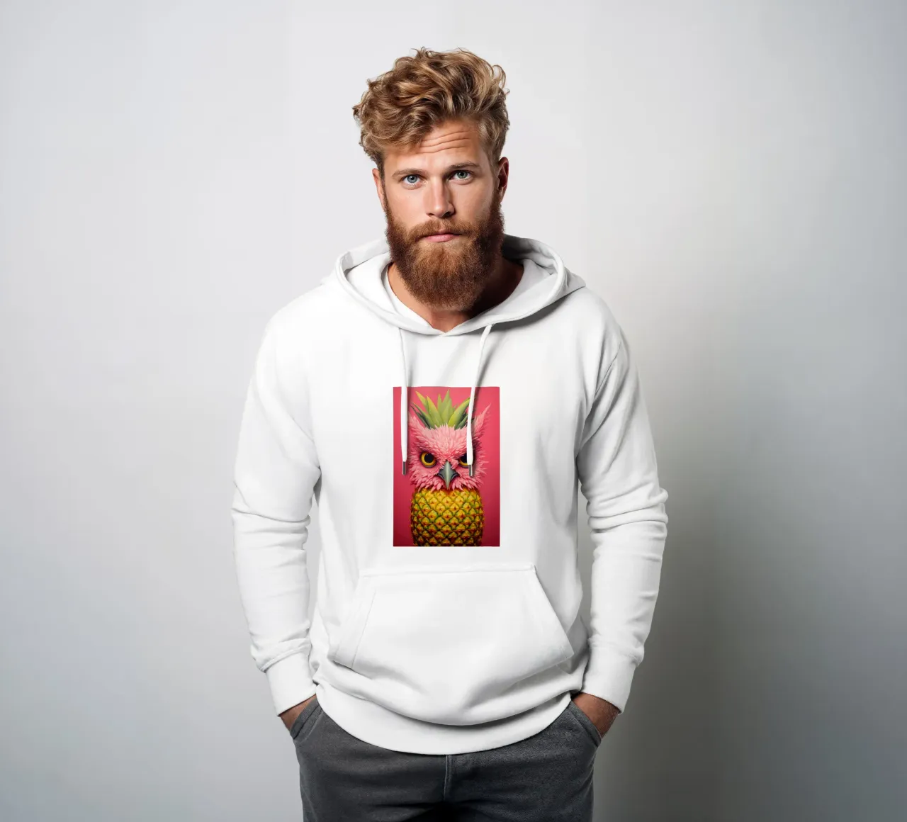 Ananas-Eule Design felpa con cappuccio da Autofocus