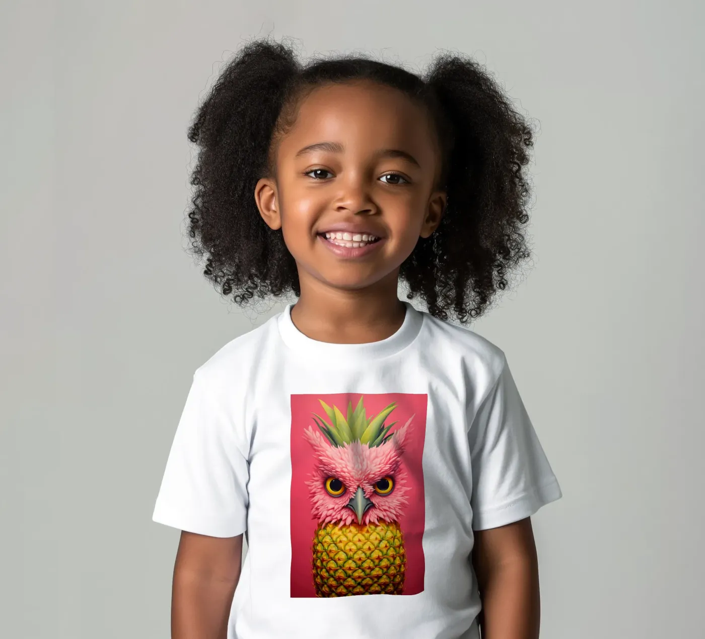 Ananas-Eule Design t-shirt bambini da Autofocus