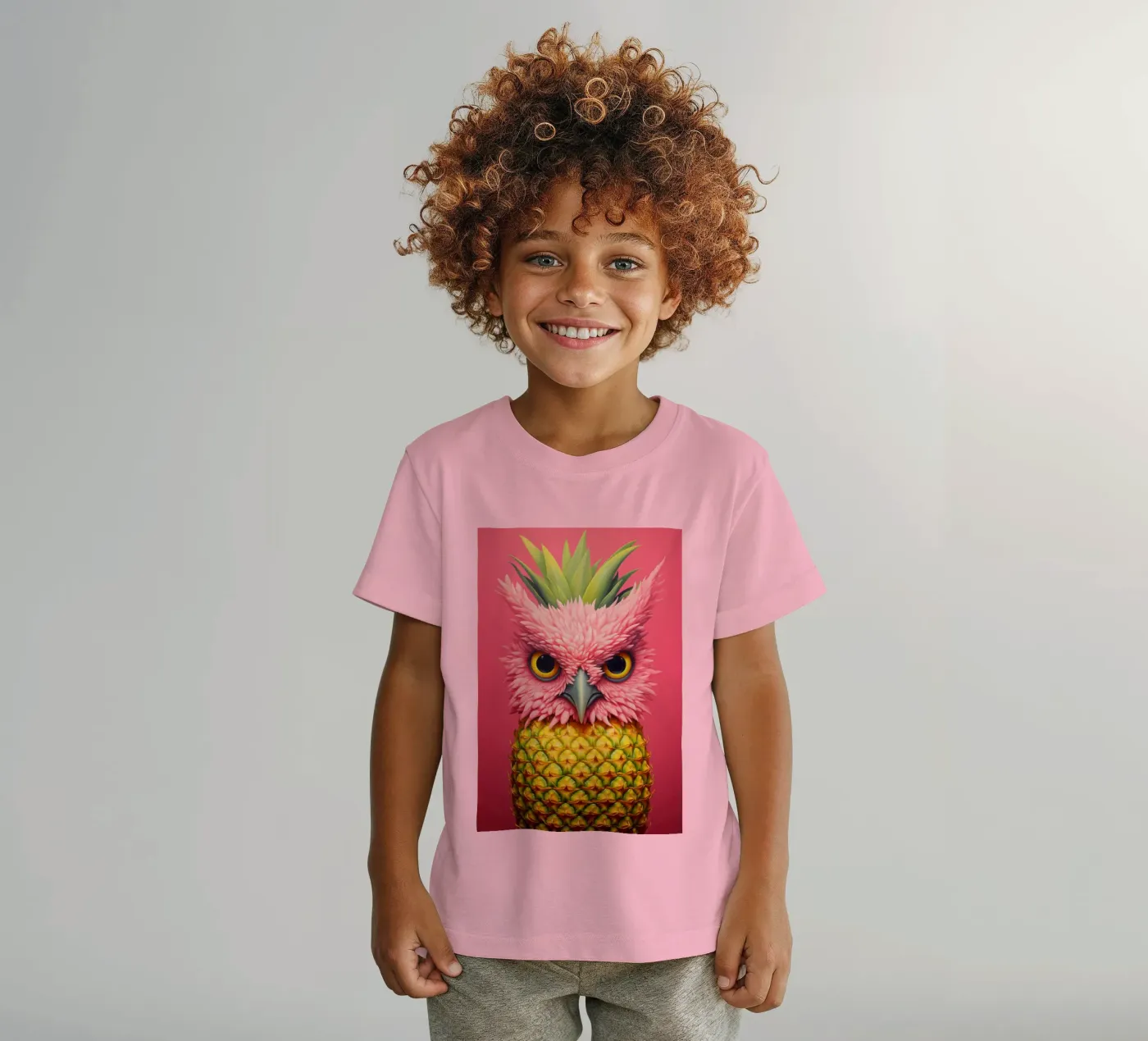 Ananas-Eule Design t-shirt bambini da Autofocus