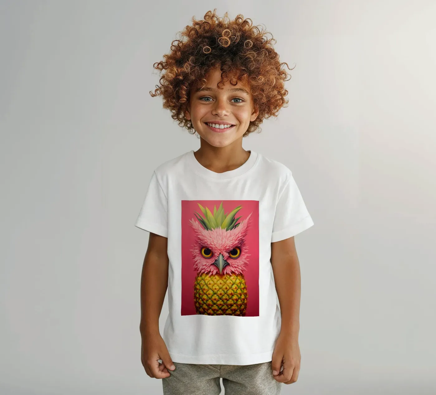 Ananas-Eule Design t-shirt bambini da Autofocus