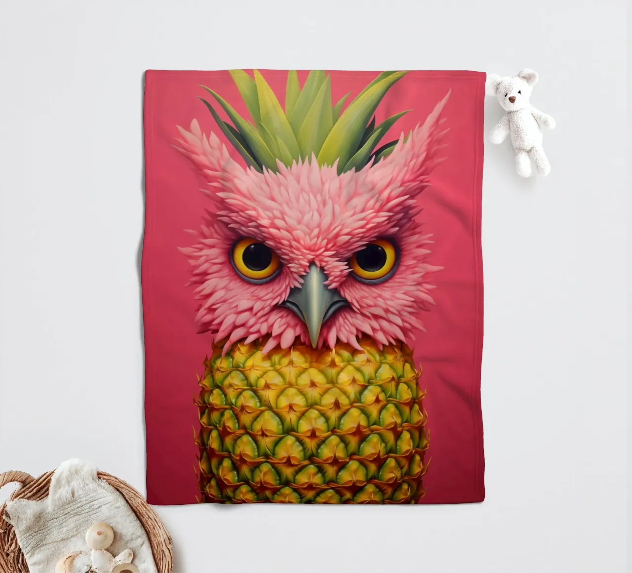 Ananas-Eule Design coperta in pile da Autofocus