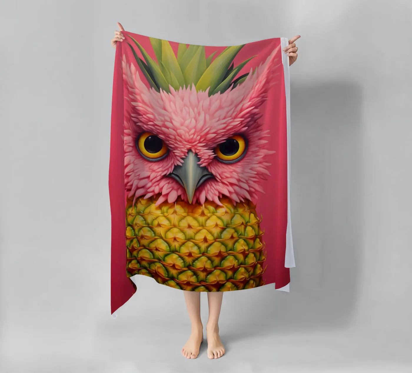 Ananas-Eule Design beach towel by Autofocus
