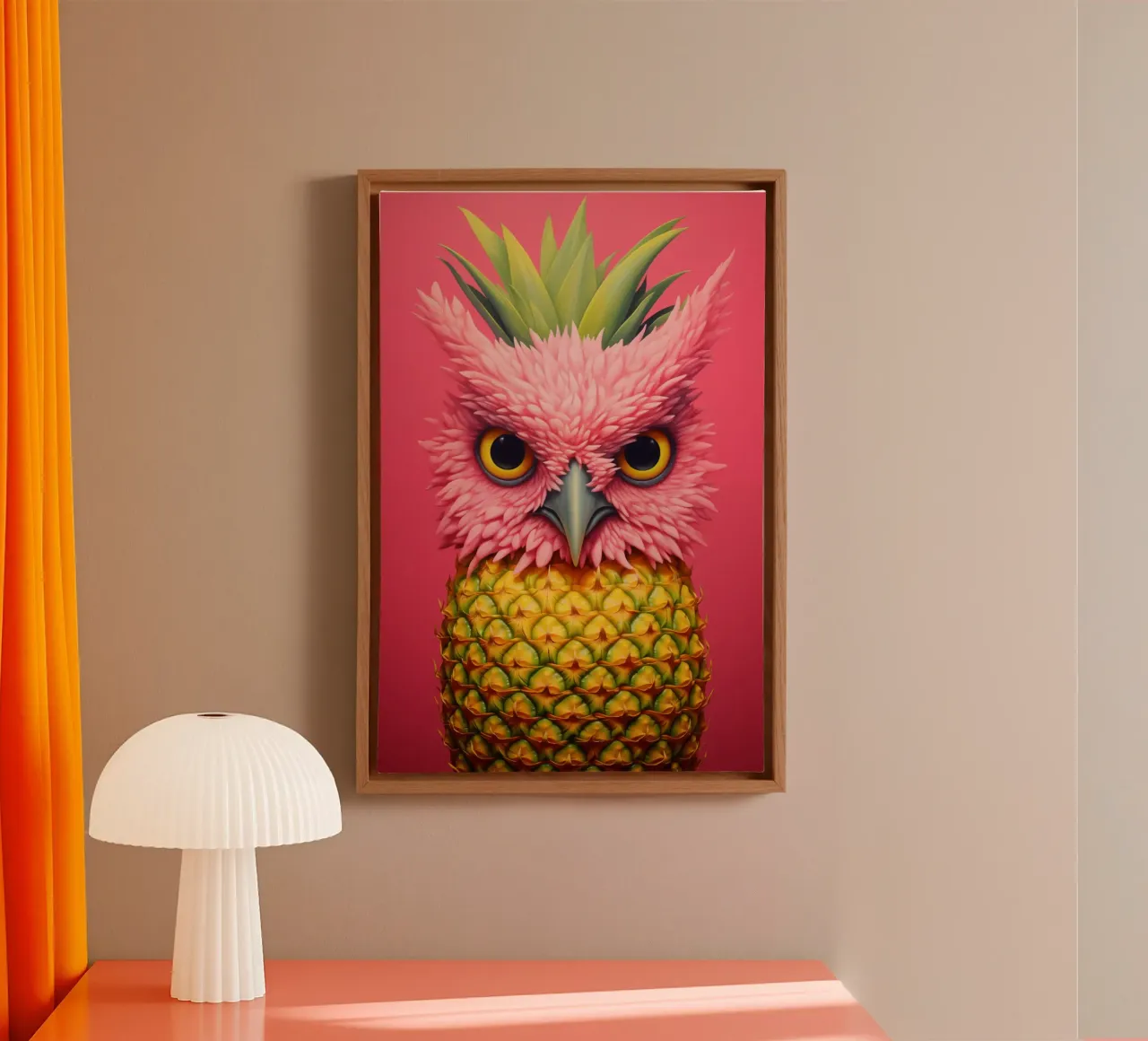 Ananas-Eule Design tela con Cornice a cassetta da Autofocus