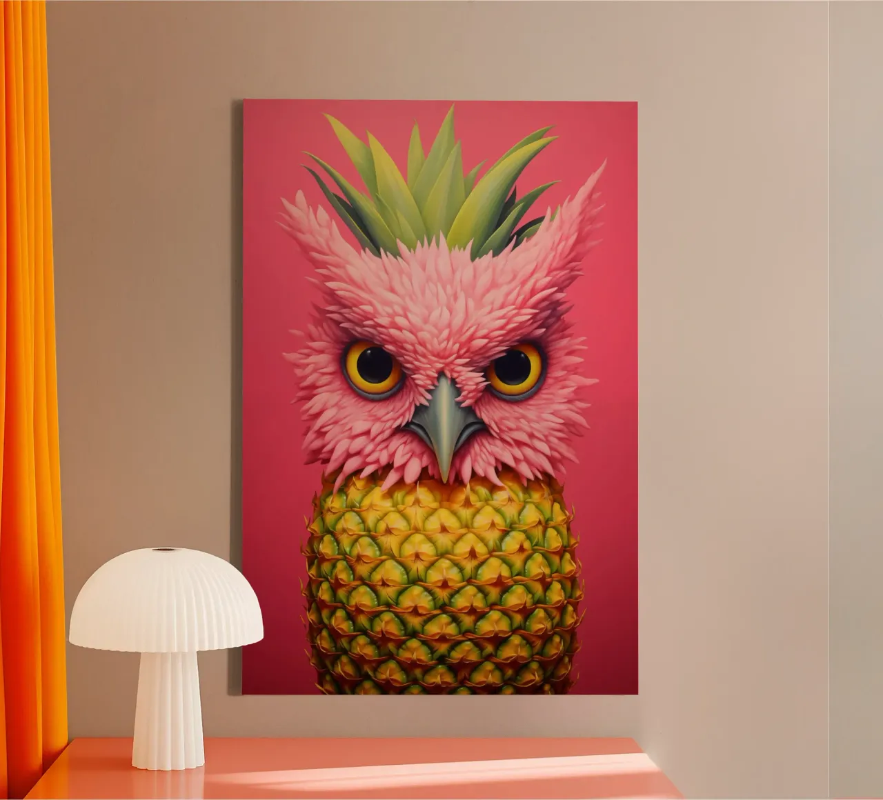 Ananas-Eule Design tela con Cornice a cassetta da Autofocus