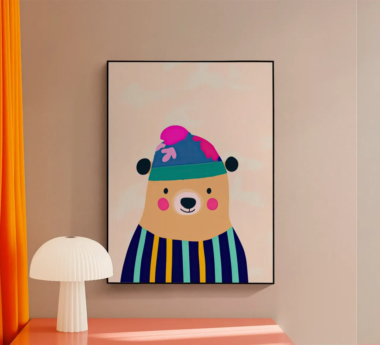 Cute bear acrylic glass by Little Art Lab