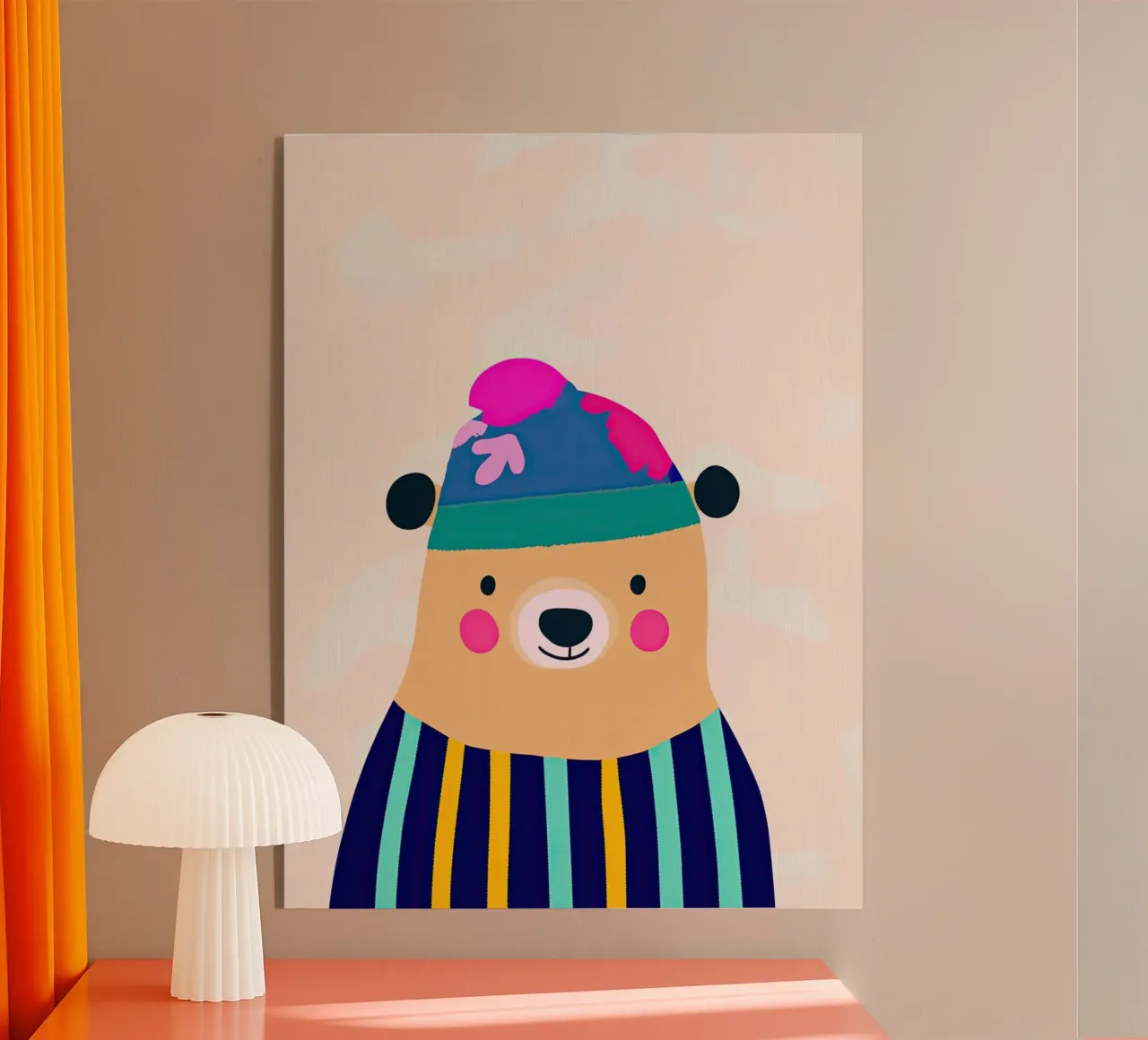 Cute bear acrylic glass by Little Art Lab