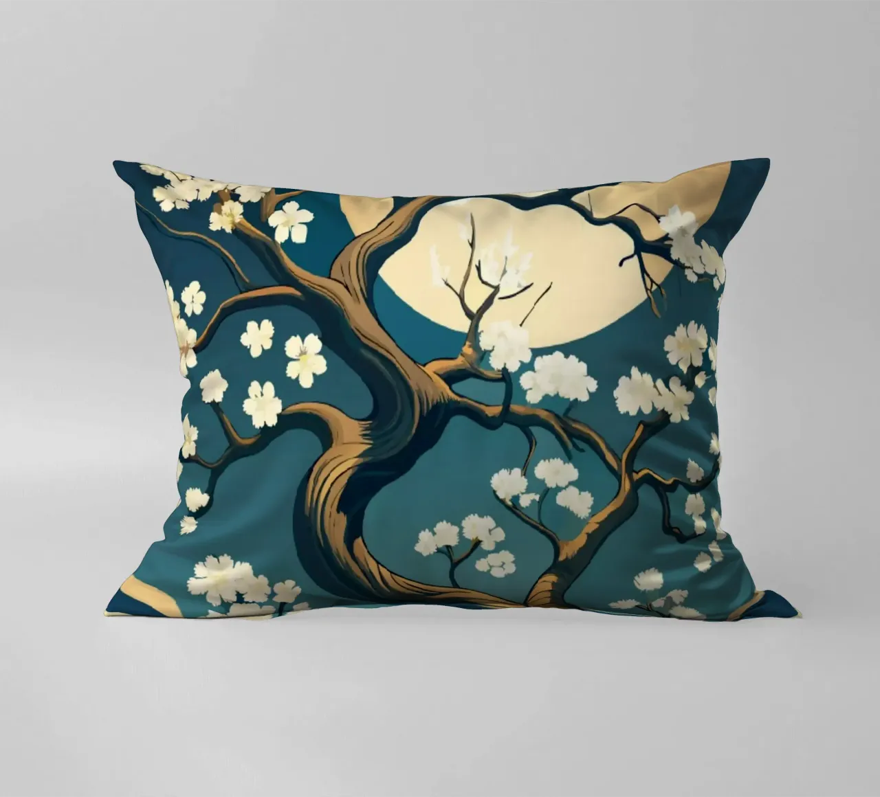 Fiore di luna: Un tranquillo arazzo di natura cuscino da Artistic-shop