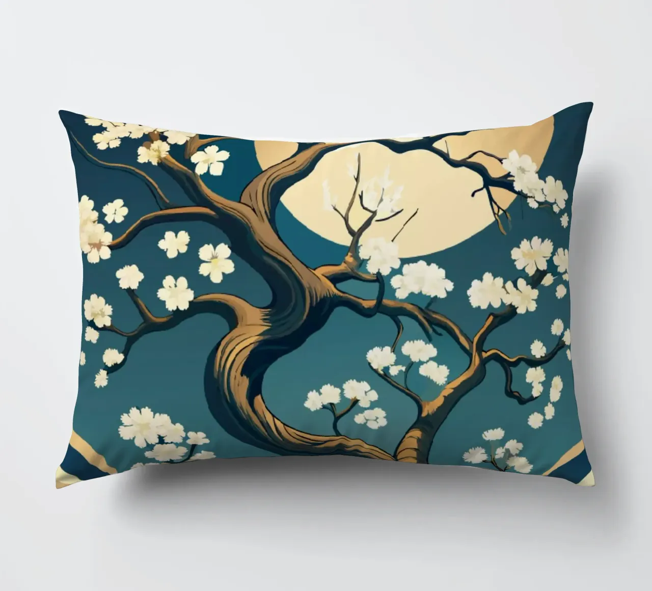 Fiore di luna: Un tranquillo arazzo di natura cuscino da Artistic-shop