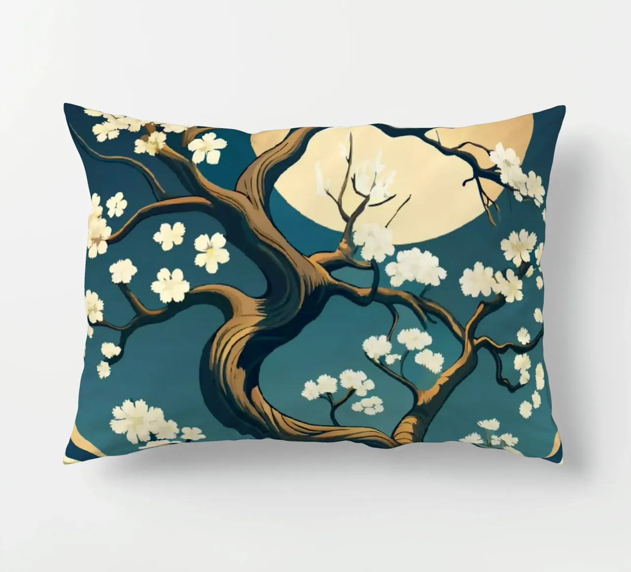 Fiore di luna: Un tranquillo arazzo di natura cuscino da Artistic-shop