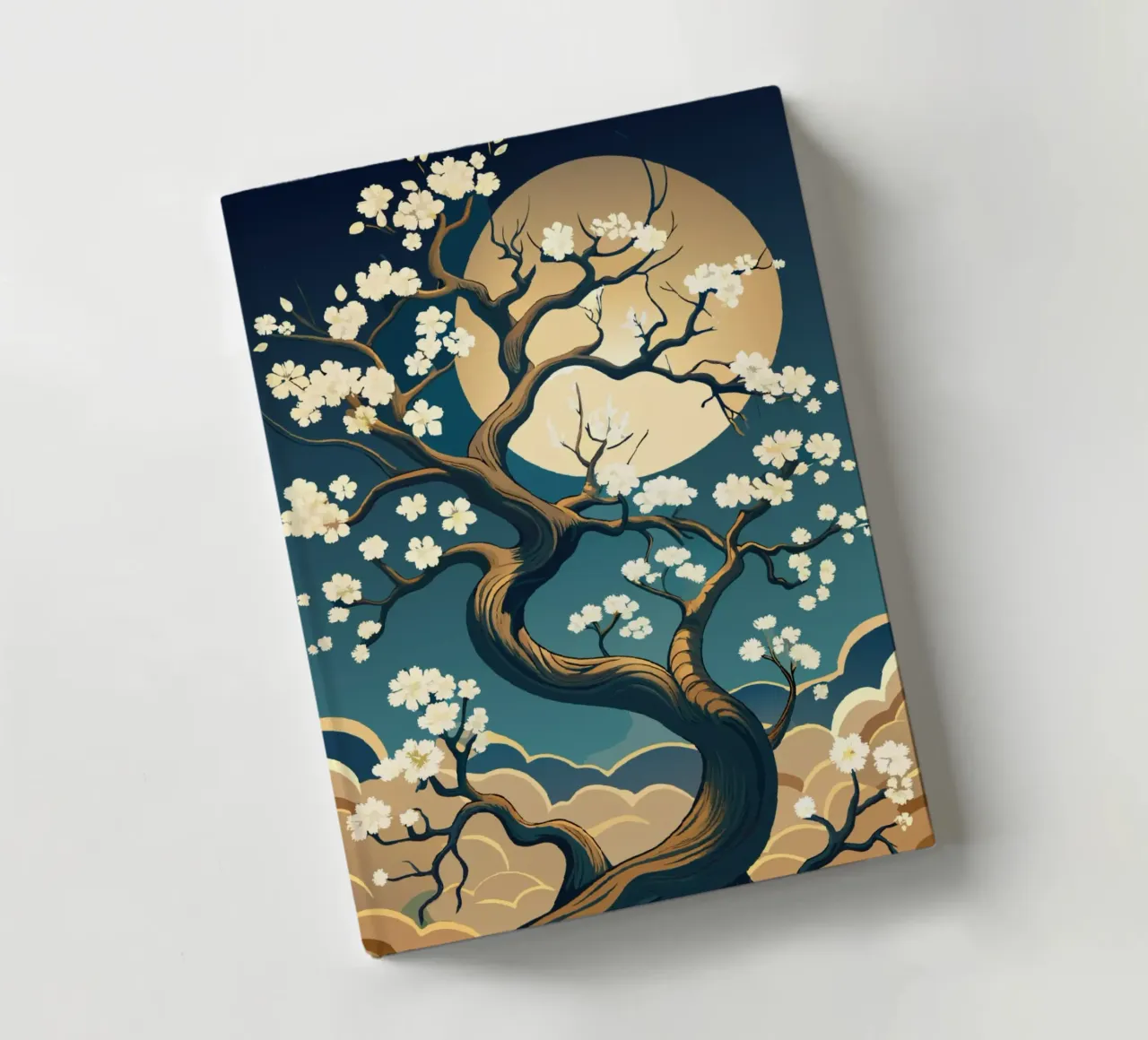 Moonlit Blossom: A Tranquil Tapestry of Nature notebook by Artistic-shop