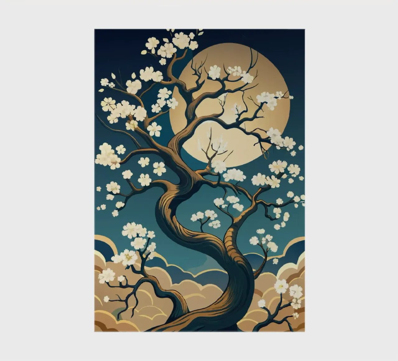 Moonlit Blossom: A Tranquil Tapestry of Nature notebook by Artistic-shop