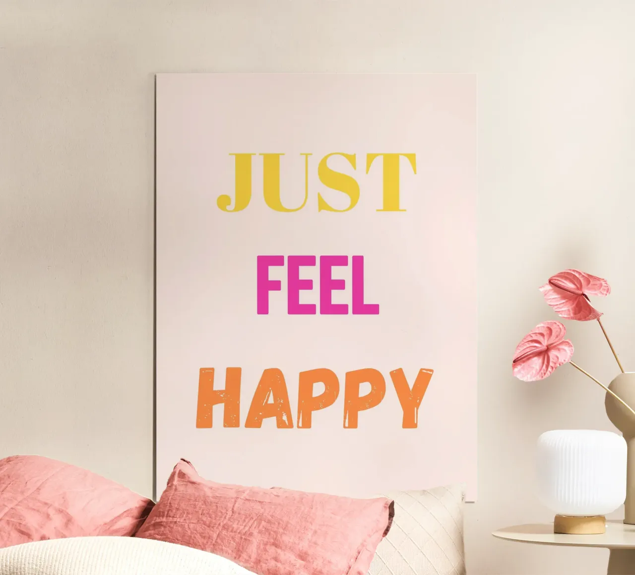 Sei einfach glücklich. Poster von Poppya