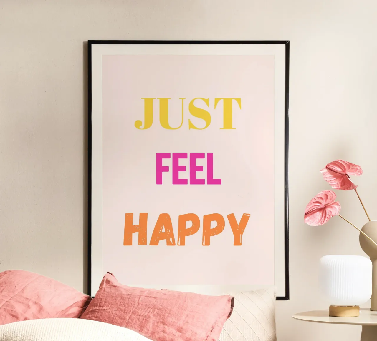 Sei einfach glücklich. Poster von Poppya