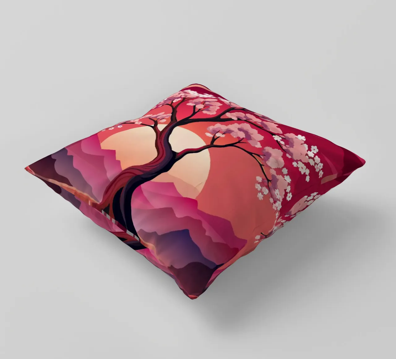 Sakura Sunset cuscino da Artistic-shop