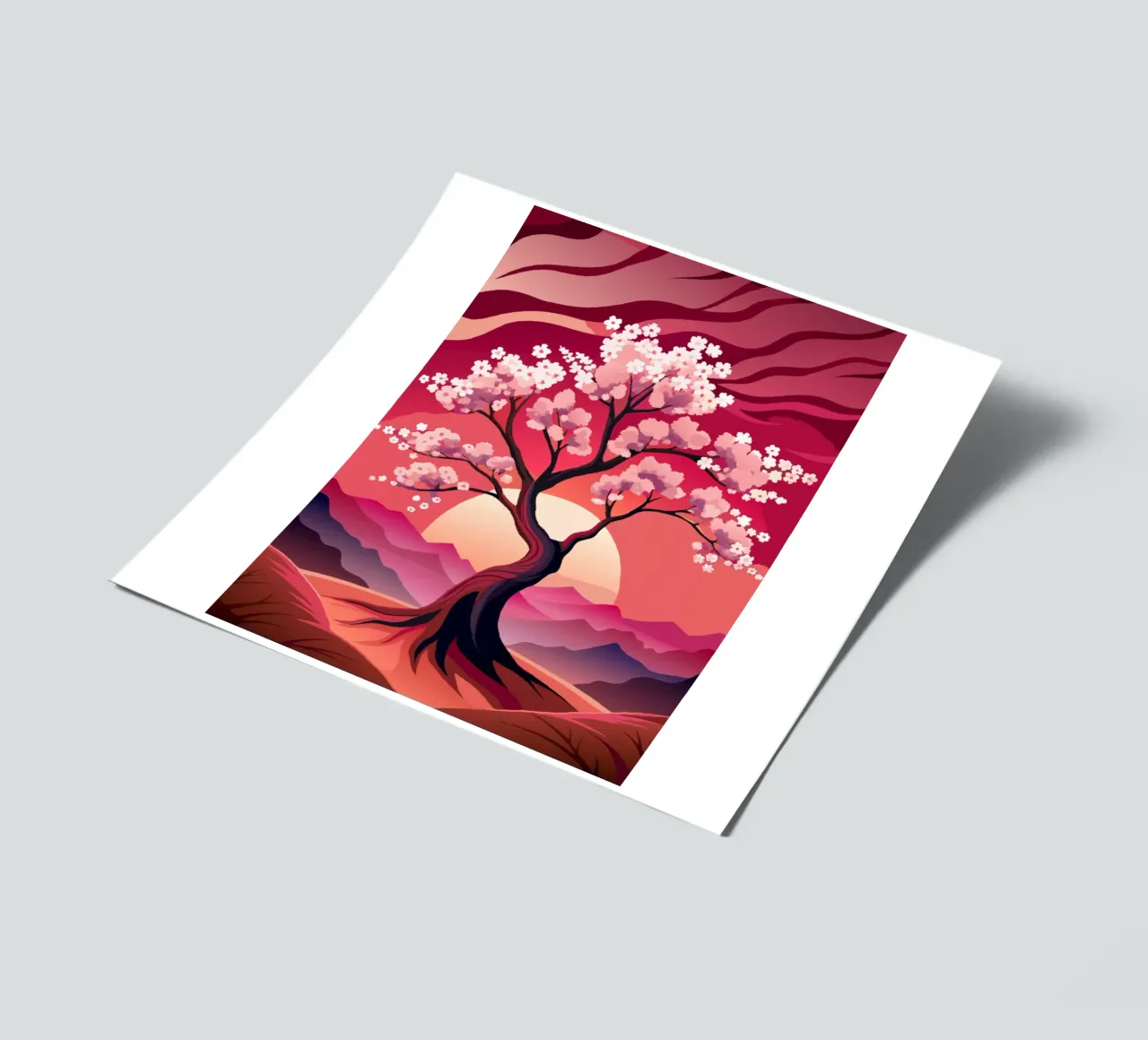 Sakura-Sonnenuntergang Stickerbogen von Artistic-shop
