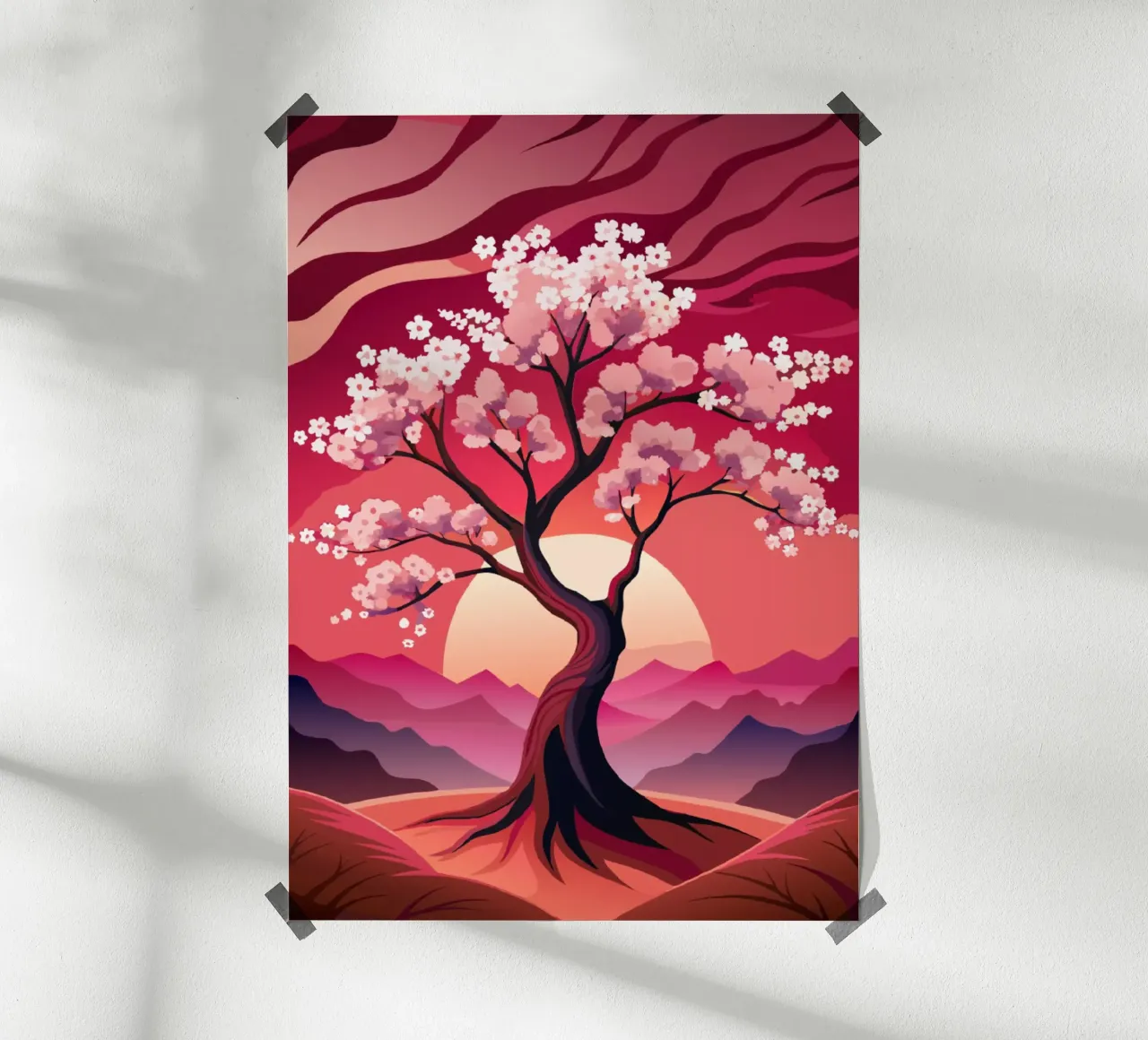 Sakura-Sonnenuntergang Hahnemühle von Artistic-shop
