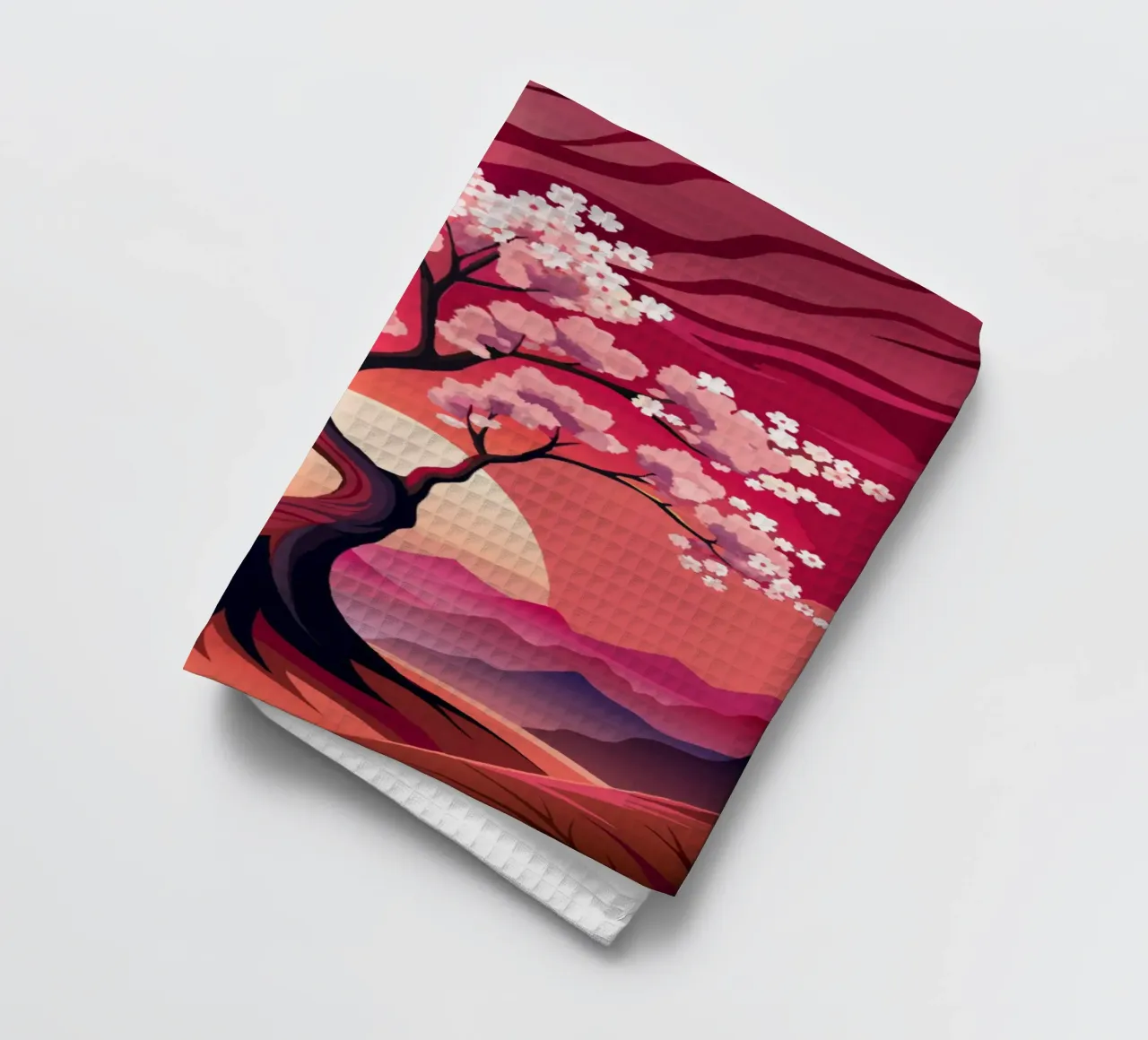 Sakura Sunset tea towel by Artistic-shop