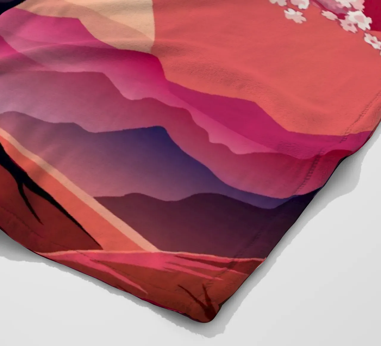 Sakura Sunset coperta in pile da Artistic-shop