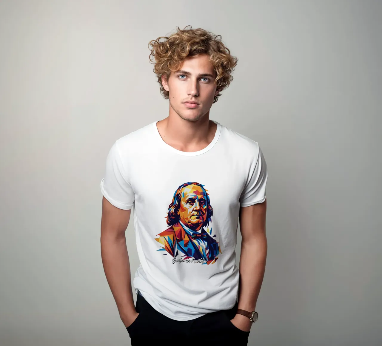 Benjamin Franklin in WPAP Pop ARt camiseta de vectorartnesia